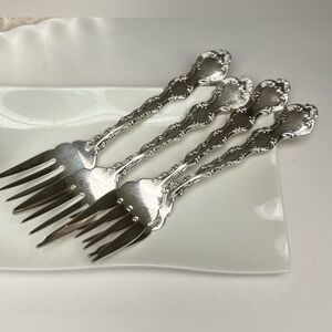 Birks Regency Plate "Louis de France" Silver Plate Salad/Dessert Forks, Set of 4